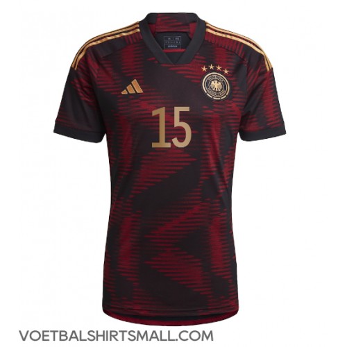 Duitsland Niklas Sule #15 Voetbalkleding Uitshirt WK 2022 Korte Mouwen